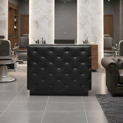 Reception Desk Black High Quality - office reception counter - sap reception desk - Al Basel cosmetics - UAE