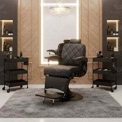 Black Barber Gents Salon Chair - Salon chair - Gents chair - Barber chair - Al basel cosmetics - UAE - Gents salon furniture