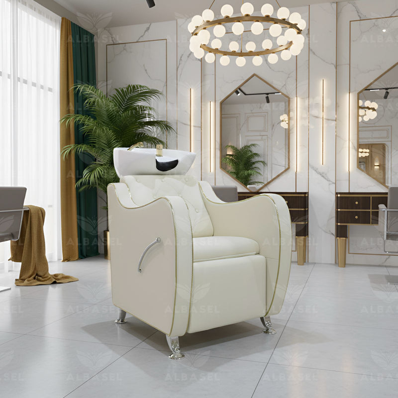 Luxury Hair Washing Chair Cream for Salon use - Hair washing shampoo chair - Al Basel Cosmetics - UAE