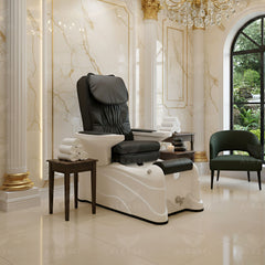Salon Spa Pedicure Chair Black & White - Salon pedicure chair - Al Basel Cosmetics - UAE