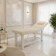 Spa Facial Massage Waxing Bed White - Spa massage bed - Clinical bed in UAE - Waxing bed - Treatment bed in Dubai - Al Basel Cosmetics - UAE