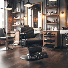 Barber Gents Black Salon Hair Cutting Chair - barber hair cutting chair - Al Basel Cosmetics - Barber shop chair - UAE