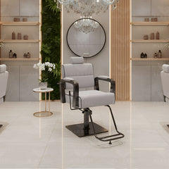 Silver and Black Ladies Salon Chair with Hydraulic - Ladies salon furniture in UAE - Al basel cosmetics