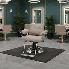 Luxury Salon Ladies Hair Styling Chair | Bavarian Cream and Silver Finish - Styling chair UAE - Al Basel Cosmetics - UAE