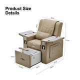All-in-One Khaki(Beige) Massage Chair for Pedicure & Manicure with Sliding Foot Bath – Premium Spa & Salon Solution