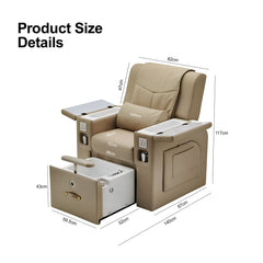 All-in-One Beige Massage Chair for Pedicure & Manicure with Sliding Foot Bath – Premium Spa & Salon Solution