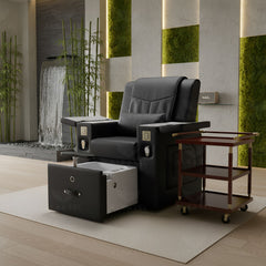 All-in-One Black Massage Chair for Pedicure & Manicure with Sliding Foot Bath – Premium Spa & Salon Solution - Pedicure chair in Saudi Arabia - Salon pedicure chair - Al Basel Cosmetics - UAE