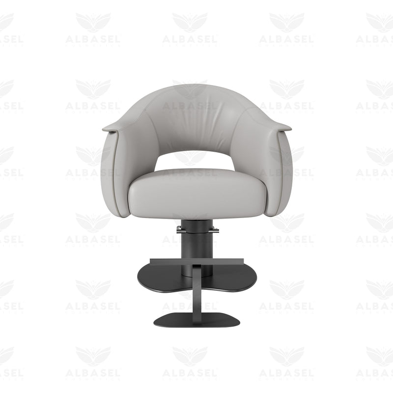 Ladies Salon & Spa Hair Styling Chair with Footrest Grey - Grey salon furniture UAE - Al Basel Cosmetics - UAE