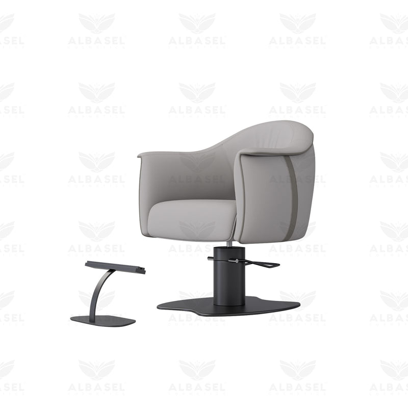 Ladies Salon & Spa Hair Styling Chair with Footrest Grey - Grey salon furniture UAE - Al Basel Cosmetics - UAE