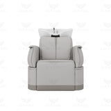 Electric Reclining Hair Wash Chair for Salon & Spa with Movable Footrest Grey - Al Basel Cosmetics - UAE