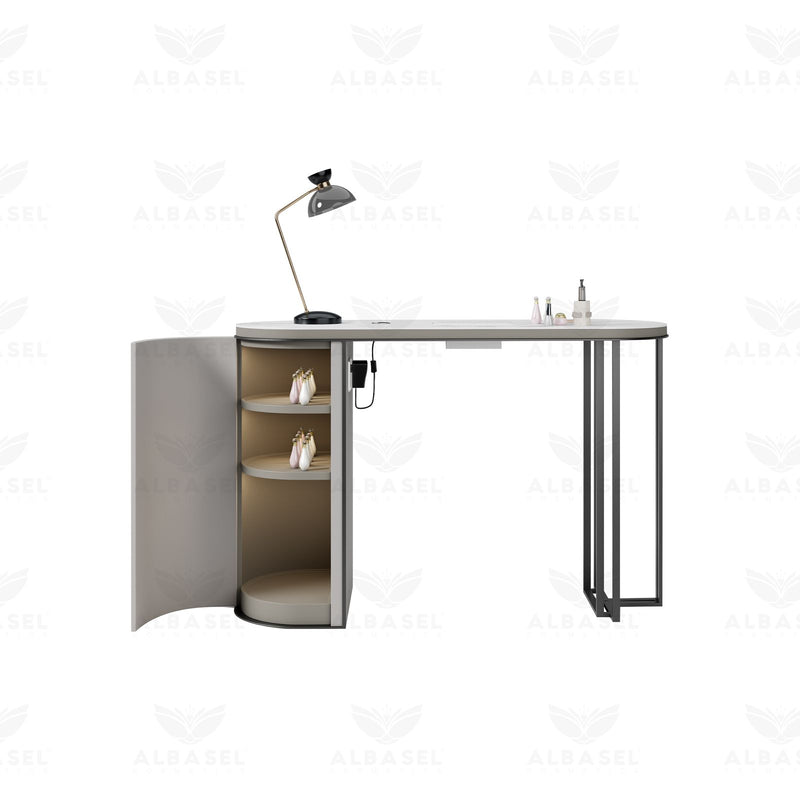 Professional Manicure Table with Chair – Grey Salon Spa Set - Al Basel Cosmetics - UAE
