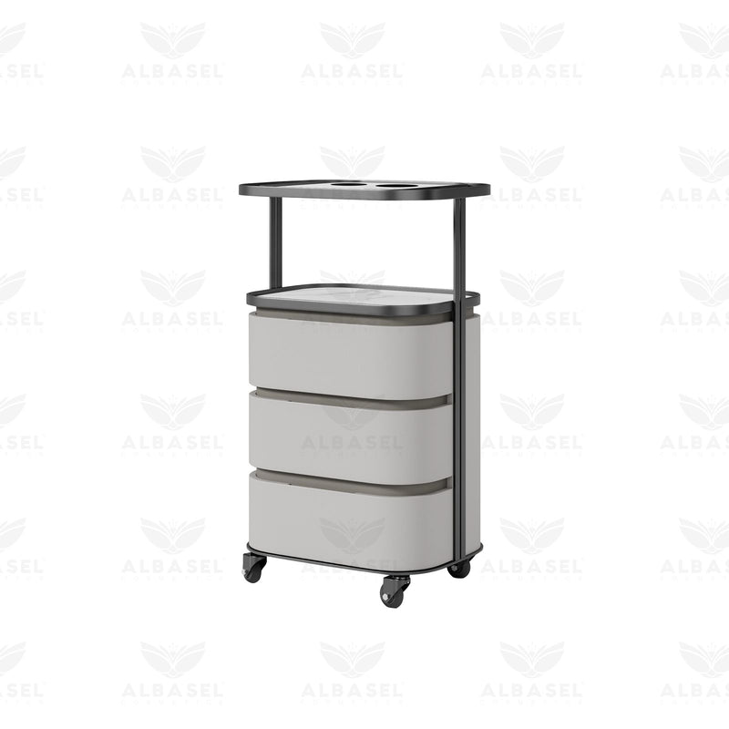 Salon & Spa Trolley – 3-Tier Storage Cart for Professional Beauty Studios Grey - Al Basel Cosmetics - UAE