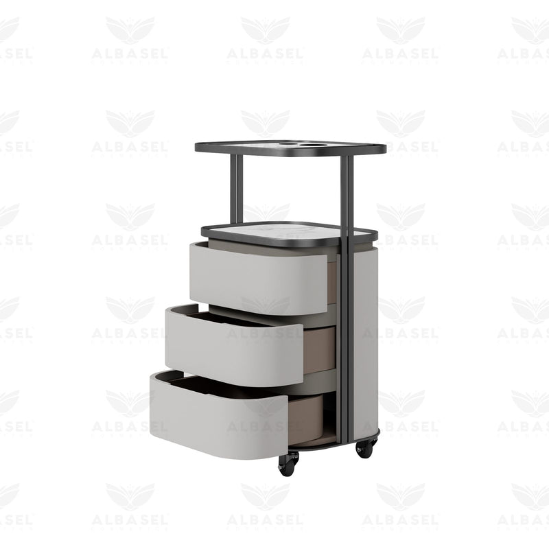 Salon & Spa Trolley – 3-Tier Storage Cart for Professional Beauty Studios Grey - Al Basel Cosmetics - UAE