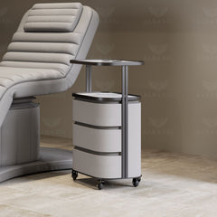 Salon & Spa Trolley – 3-Tier Storage Cart for Professional Beauty Studios Grey - Al Basel Cosmetics - UAE