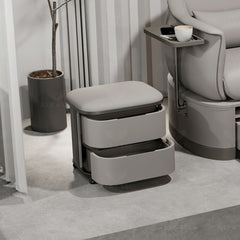 Professional Salon & Spa Pedicure Stool with 2-Tier Storage – Grey Color - Al Basel Cosmetics - UAE
