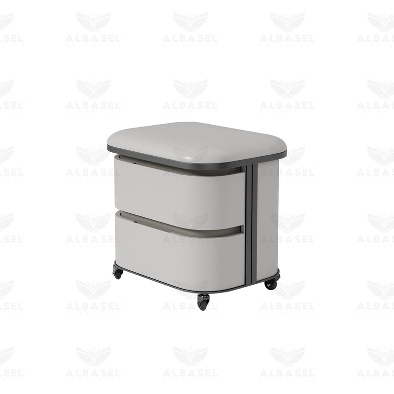 Professional Salon & Spa Pedicure Stool with 2-Tier Storage – Grey Color - Al Basel Cosmetics - UAE