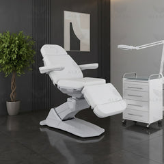 Electric Facial Spa Bed – 4-Motor Adjustable Aesthetic Treatment Chair White