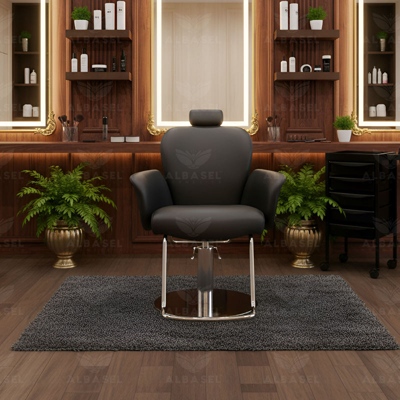 Black Hydraulic & Reclining Beauty Chair for Ladies Salon Spa - ladies makeup chair - Ladies Salon furniture UAE - Al Basel Cosmetics - UAE