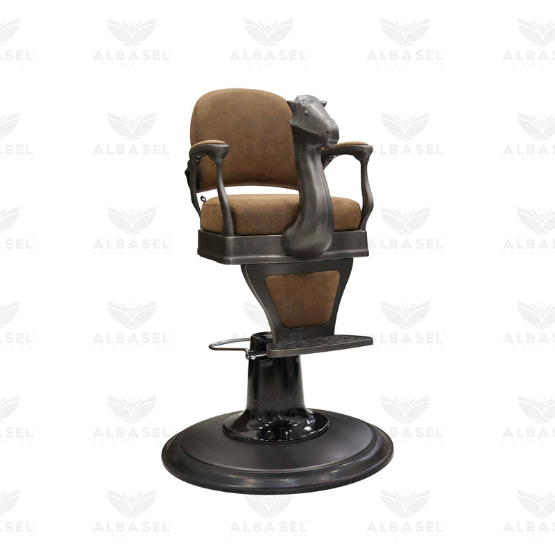 Old Brown Kids Vintage Horse Barber Chair with Hydraulic Base - Al Basel Cosmetics - UAE