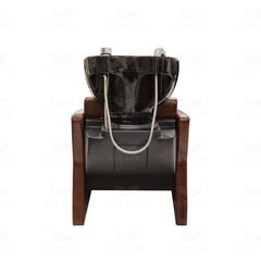 Shine Brown Hair Washing Chair with Black Basin – Salon Spa Shampoo Unit - Hair washing chair - Al Basel Cosmetics - UAE
