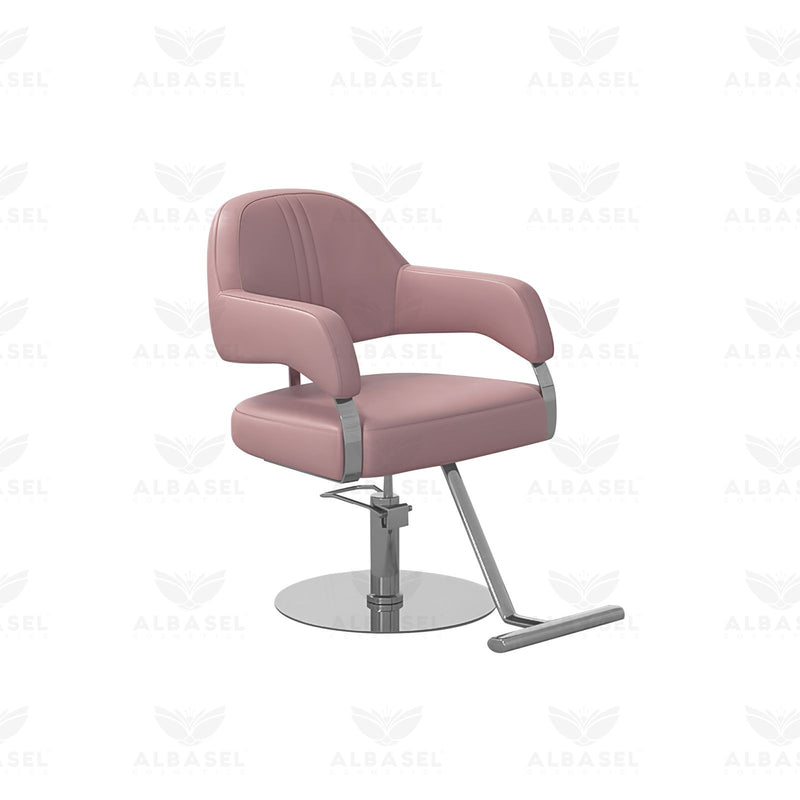 Professional Salon Styling Chair with Footrest -Oslo Pink Beauty Chair - Ladies styling chair - Makeup chair for modern ladies salon - Al Basel Cosmetics - UAE