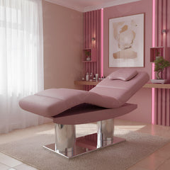 Electric Adjustable Massage & Facial Bed – Oslo Pink Professional Spa Bed - Massage bed in Saudi Arabia - Treatment bed Kuwait - Spa treatment bed - Facial bed in Qatar - Al Basel Cosmetics - UAE