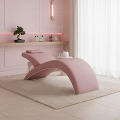 Curved Pink Lash Bed for Beauty Salons – Professional Salon & Spa Use - Massage bed in UAE - Al Basel Cosmetics - UAE - Curved lash bed - Salon furniture in Qatar