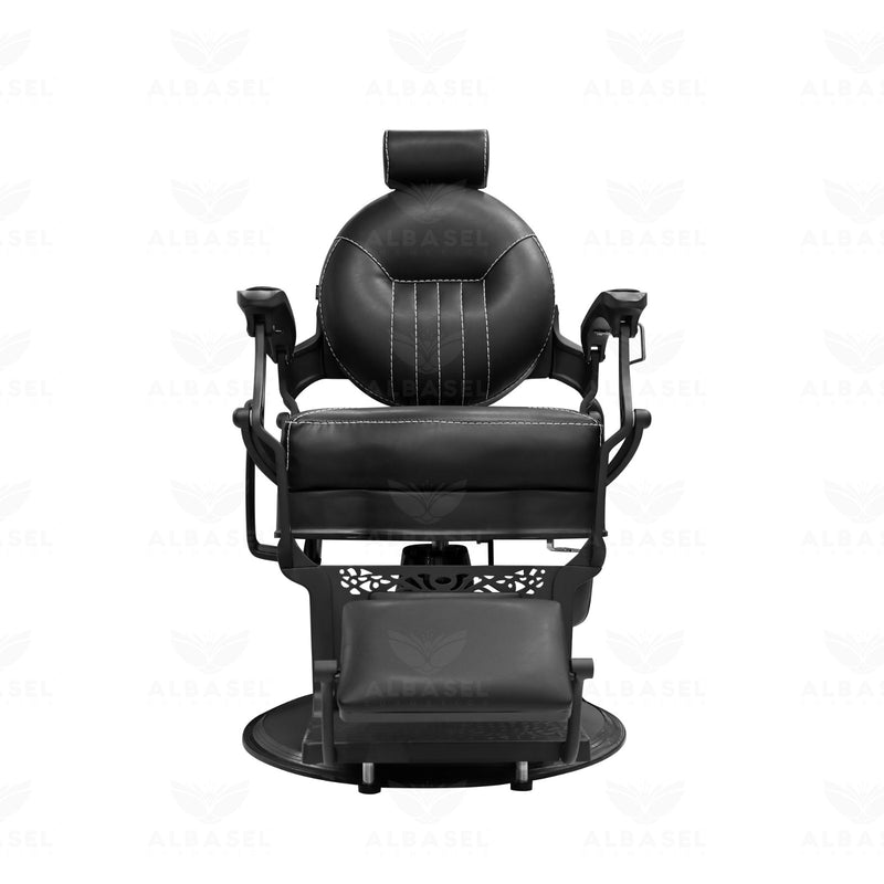 Professional Hydraulic Barber Chair – Adjustable Headrest & Reclining Heavy-Duty Salon Styling Chair - barber chair - black barber chair in UAE - Al Basel Cosmetics - UAE