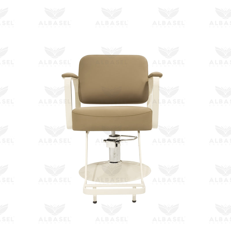 Khaki Brown Ladies Styling Chair – Professional Hydraulic Salon Chair - Ladies styling chair - Hair cutting chair for ladies salon - Al Basel Cosmetics - UAE