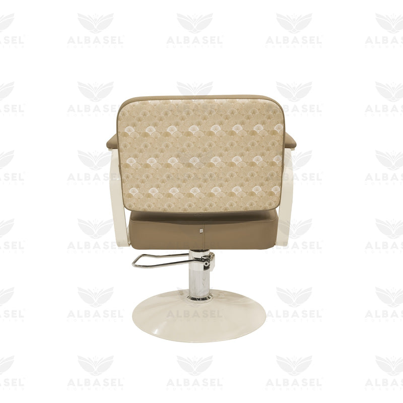 Khaki Brown Ladies Styling Chair – Professional Hydraulic Salon Chair - Ladies styling chair - Hair cutting chair for ladies salon - Al Basel Cosmetics - UAE