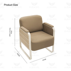 Khaki Brown Waiting Chair – Stylish Salon Reception Seat - Salon waiting chair - Reception area furniture for salon - Ladies salon chair - Al Basel Cosmetics - UAE