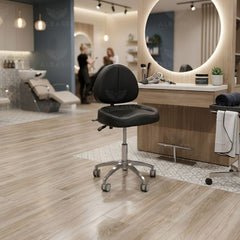 Professional Black Hydraulic Swivel Stool Chair – Reclining - salon chair in Abu Dhabi - Salon stool - Al Basel Cosmetics - UAE