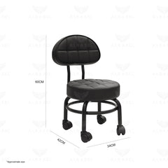 Salon & Spa Technician Stool with Back Support – Mobile Beauty Black Chair with Wheels - Al basel cosmetics - Salon stool - technician stool