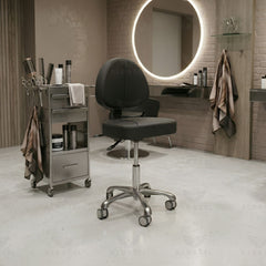 Professional Black Hydraulic Salon Stool – Reclining Swivel Chair