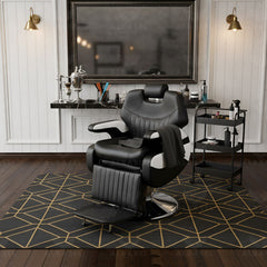 Professional Barber Gents Cutting Chair (Black & White) - hair cutting salon chair - Barber salon furniture in UAE - Al Basel Cosmetics