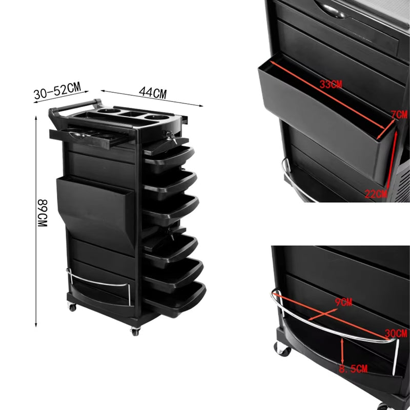 professional salon trolley UAE - barber trolley Dubai, hair salon storage cart UAE - beauty trolley with wheels - salon equipment wholesaler UAE - Al Basel Cosmetics - UAE
