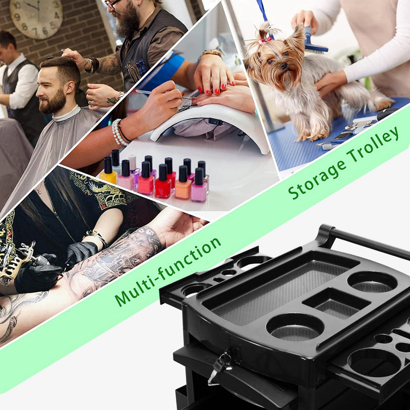 professional salon trolley UAE - barber trolley Dubai, hair salon storage cart UAE - beauty trolley with wheels - salon equipment wholesaler UAE - Al Basel Cosmetics - UAE