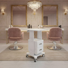 Professional Salon & Spa Trolley Cart | Mobile Metal Storage – Al Basel Cosmetics - Salon trolley - Storage cart for spa - Salon hair coloring trolley - UAE