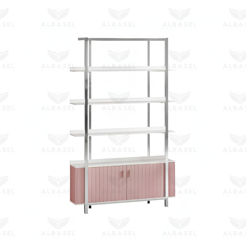 Pink Beauty Salon Product Display Cabinet - Al Basel Cosmetics - Salon display stand - Salon Cabinet - UAE