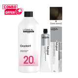 L’Oréal Majirel 6 Dark Blonde 50ml & Oreor Oxydant 20 Vol 1000ml – Permanent Hair Color Combo Pack - Al Basel Cosmetics - UAE