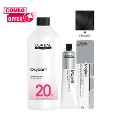 L’Oréal Majirel 4 Brown 50ml with Oreor Oxydant Creme Developer 20 Vol 1000ml Combo - Al Basel Cosmetics - UAE