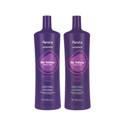 Fanola Wonder No Yellow Extra Care - Fanola No Yellow package UAE - blonde hair care Fanola - anti-yellow shampoo and mask - violet shampoo UAE - Fanola travel set - Fanola blonde duo - Al Basel Cosmetics