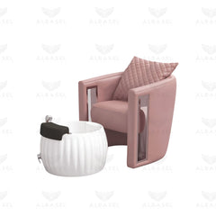 Pedicure Spa Chair with Foot Basin Oslo Pink for Professional Salon & Spa - Pedicure spa chair UAE - Al Basel Cosmetics - UAE