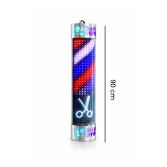 Classic Rotating Barber Pole 90cm – Outdoor Waterproof Wall-Mounted Barber Shop Sign with Silver Base - Barber pole for salon - Salon sigh board in UAE - Salon board Dubai - Al Basel Cosmetics