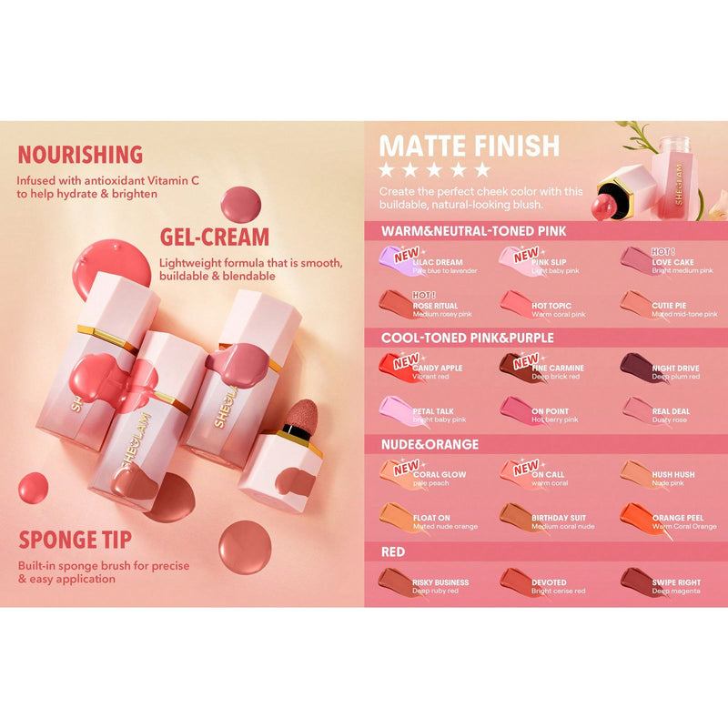 SHEGLAM Cutie Pie Liquid Blush UAE – Buildable Dewy Cheek Color - liquid blush - blush - lip gloss - Al Basel Cosmetics  Sharjah