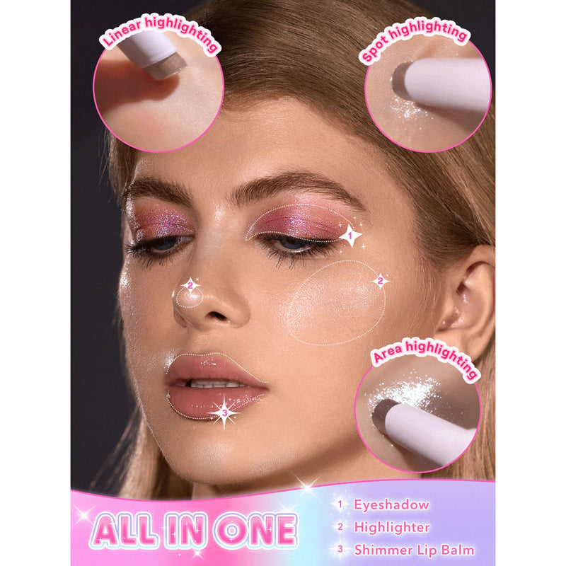 SHEGLAM Starlit Silver Jelly Glaze Stick UAE – Shimmer Highlight Stick - highlightner - Al Basel Cosmetics - glow stick