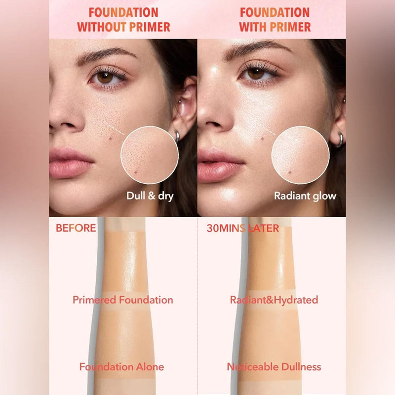 SHEGLAM melon melt primer Al Basel Cosmetics UAE - niacinamide serum makeup primer - hyaluronic acid primer gel - smooth blur makeup base - SHEGLAM Melon Melt Serum Primer