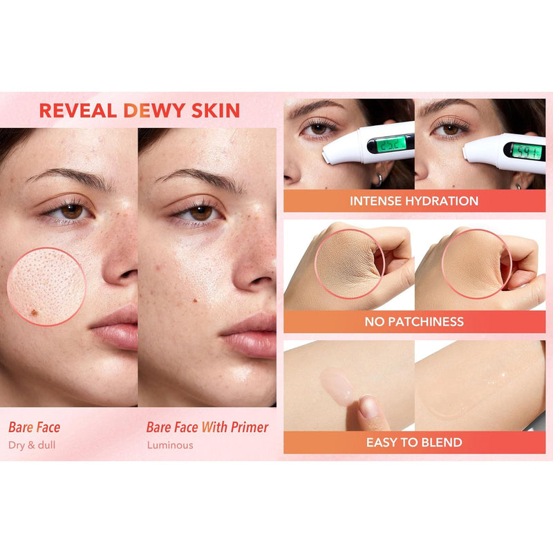 SHEGLAM melon melt primer Al Basel Cosmetics UAE - niacinamide serum makeup primer - hyaluronic acid primer gel - smooth blur makeup base - SHEGLAM Melon Melt Serum Primer