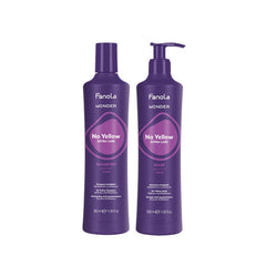 Fanola Wonder No Yellow Set – Shampoo & Mask 350 ml Duo for Blonde & Grey Hair