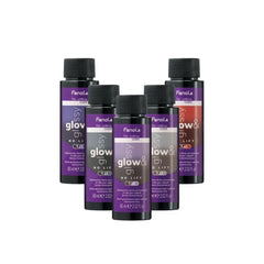 Fanola Glow & Glossy Toner Collection – Professional ammonia-free semi-permanent oil toners in shades Natural/Violet, Ash/Ash, Ash/Violet, Violet/Ash, and Copper/Ash for glossy, vibrant, salon-quality hair color - Al Basel Cosmetics - UAE